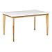 Tavolo Da Pranzo Allungabile Bianco E Colore Legno Chiaro 140/180 X 90 Cm Sola - Foto miniatura 1