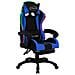 Sedia Da Gaming Con Luci A Led Rgb Blu E Nera In Similpelle - Foto miniatura 3