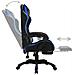 Sedia Da Gaming Con Luci A Led Rgb Blu E Nera In Similpelle - Foto miniatura 4