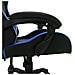 Sedia Da Gaming Con Luci A Led Rgb Blu E Nera In Similpelle - Foto miniatura 6