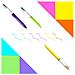 4 Colours Nero, Blu, Ciano, Verde, Verde chiaro, Arancione, Rosa, Viola, Rosso, Giallo Penna a sfera retrattile a clip Medio 6 pz - Foto miniatura 3