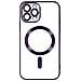 Cover Magsafe Per Iphone 13 Pro Max Silicone Protezione Fotocamera Bordo Viola - Foto miniatura 1