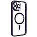 Cover Magsafe Per Iphone 13 Pro Max Silicone Protezione Fotocamera Bordo Viola - Foto miniatura 5
