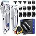 Tagliacapelli Uomo Professionale Senza Fili Ricaricabile Trimmer Kit Acciao Inox - Foto miniatura 1