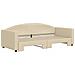 Divano Letto Con Letto Estraibile Crema 90x200 Cm In Tessuto - Foto miniatura 3