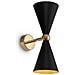 Applique Contemporanea Vesper Struttura E Diffusori In Metallo Nero E Oro 2 Luci - Foto miniatura 3