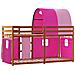 Letto a Castello senza Materasso Rosa 80x200 cm Legno di Pino - Foto miniatura 5