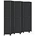 Divisorio Ambienti 6 Pannelli Nero Legno Massello Di Paulownia - Foto miniatura 2