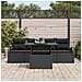 Set di Divani da Giardino in 5 Pezzi con Cuscini Nero Polyrattan, Divano da Giardino a 2 Posti con Ripostiglio e Cuscini Nero Polyrattan - Foto miniatura 3