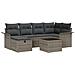 Set Divani da Giardino 7 Pezzi con Cuscini Grigio Polyrattan,  Divano da Giardino 2 Posti con Ripostiglio e Cuscini Grigio Polyrattan - Foto miniatura 1
