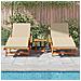 Lettini Prendisole  2 pcs con Cuscini e Tavolo Beige Legno Massello di Acacia, Lettino Prendisole Pieghevole  con Ruote e Cuscino Beige Legno Massello di Acacia - Foto miniatura 3