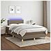 Letto a Molle con Materasso e LED Tortora 120x190 cm in Tessuto - Foto miniatura 4