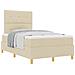 Letto Box Spring Con Materasso Panna Matrimoniale Piccola Tessuto - Foto miniatura 1