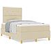 Letto Box Spring Con Materasso Panna Matrimoniale Piccola Tessuto - Foto miniatura 4