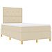 Letto Box Spring Con Materasso Panna Matrimoniale Piccola Tessuto - Foto miniatura 6