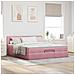 Struttura Letto Pouf con Materasso Rosa 180x200 cm in Velluto - Foto miniatura 3