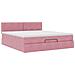 Struttura Letto Pouf con Materasso Rosa 180x200 cm in Velluto - Foto miniatura 6