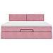 Struttura Letto Pouf con Materasso Rosa 180x200 cm in Velluto - Foto miniatura 7
