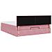 Struttura Letto Pouf con Materasso Rosa 180x200 cm in Velluto - Foto miniatura 9