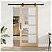 Porta scorrevole  con kit hardware 'ORKDAL'in legno massello e vetro, Porta interna  con vetro 'ORKDAL'93x211x4 cm in legno massello di pino - Foto miniatura 2
