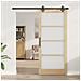 Porta scorrevole  con kit hardware 'ORKDAL'in legno massello e vetro, Porta interna  con vetro 'ORKDAL'93x211x4 cm in legno massello di pino - Foto miniatura 3