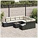 Set Divano da Giardino 9 pcs Nero e Crema 55 x 55 x 37 cm - Foto miniatura 3