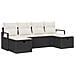 Set Divano da Giardino con cuscino 6 pcs Nero Poly Rattan - Foto miniatura 1