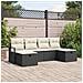 Set Divano da Giardino con cuscino 6 pcs Nero Poly Rattan - Foto miniatura 2