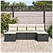 Set Divano da Giardino con cuscino 6 pcs Nero Poly Rattan - Foto miniatura 3