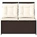 Panchina da giardino con cuscino Marrone Poly Rattan - Foto miniatura 3