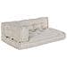 Cuscino per divano pallet con supporto per braccia e schienale in tessuto crema - Foto miniatura 3