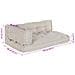 Cuscino per divano pallet con supporto per braccia e schienale in tessuto crema - Foto miniatura 9