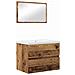 Set di mobili per il bagno con specchio 3 pcs Legno vecchio - Foto miniatura 1