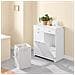 Mobiletto Bagno Con Portabiancheria, 2 Cassetti E 2 Sacche, In Legno Bianco - Foto miniatura 4
