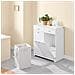 Mobiletto Bagno Con Portabiancheria, 2 Cassetti E 2 Sacche, In Legno Bianco - Foto miniatura 7