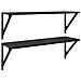 Scaffali da parete 2 pcs Rovere Nero 80 x 25 x 25,5 cm - Foto miniatura 1