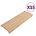 Tappetini per scale 15 pz 65x21x4 cm Marrone chiaro Bordo rettangolare - Foto miniatura 1