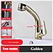 Rubinetto per lavabo da bagno, Blackswan, tipo M177, modello oro lucido, con bocca retrattile, misura 25 cm - Foto miniatura 2