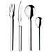 Tube Set 24 posate acciaio inox 18/0 nichel free - Servizio per 6 Persone - forchetta, coltello, cucchiaio e cucchiaino - Design particolare per tavole geometriche - Foto miniatura 1