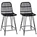 Sgabello da bar 2 pcs Nero 44 x 54 x 96 cm Rattan e acciaio - Foto miniatura 1