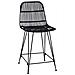 Sgabello da bar 2 pcs Nero 44 x 54 x 96 cm Rattan e acciaio - Foto miniatura 3