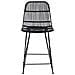 Sgabello da bar 2 pcs Nero 44 x 54 x 96 cm Rattan e acciaio - Foto miniatura 4