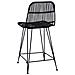 Sgabello da bar 2 pcs Nero 44 x 54 x 96 cm Rattan e acciaio - Foto miniatura 6
