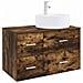 Set di mobili per il bagno 2 pz Rovere Fumo - Foto miniatura 1