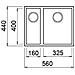 Lavello Quadra 150 Keratek Plus Sottotop 56x44 cm 2 vasche Colore Champagne 95 - Foto miniatura 2