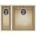 Lavello Quadra 150 Keratek Plus Sottotop 56x44 cm 2 vasche Colore Champagne 95 - Foto miniatura 1