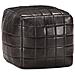 Pouf Nero 40x40x40 Cm In Vera Pelle Di Capra - Foto miniatura 1
