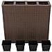 Fioriere Da Giardino Con 4 Vasi 2 Pz In Polyrattan Marrone - Foto miniatura 4