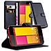 Custodia Compatibile Con Htc Butterfly 2 In Nero Carbone - Coperchio Protettiva Con Chiusura Magnetica, Funzione Stand E Tasca Per Le Carte - Foto miniatura 6