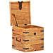Baule 40x40x40 Cm In Legno Massello Di Acacia - Foto miniatura 4